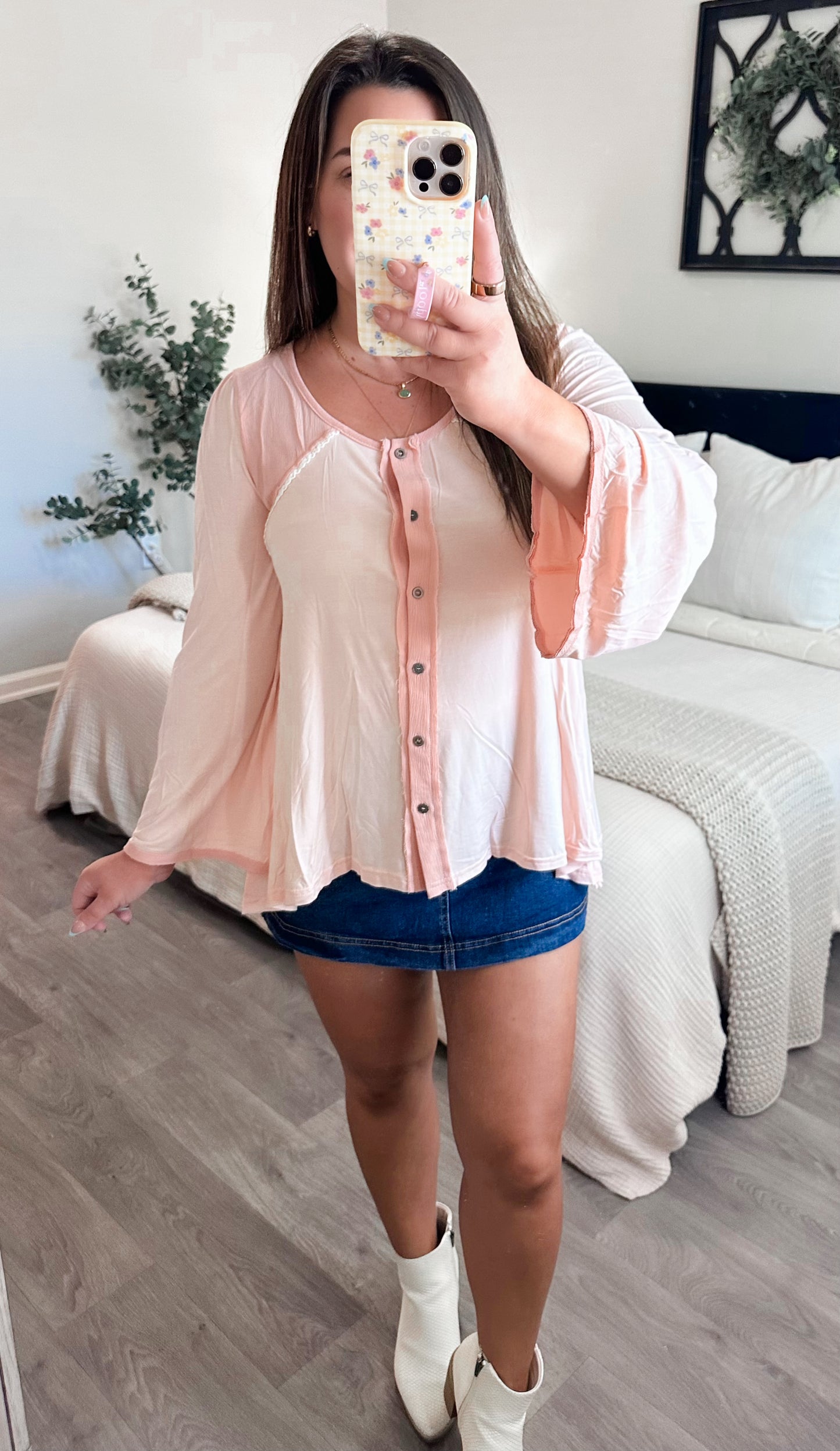 Rose Hip Button Up Blouse
