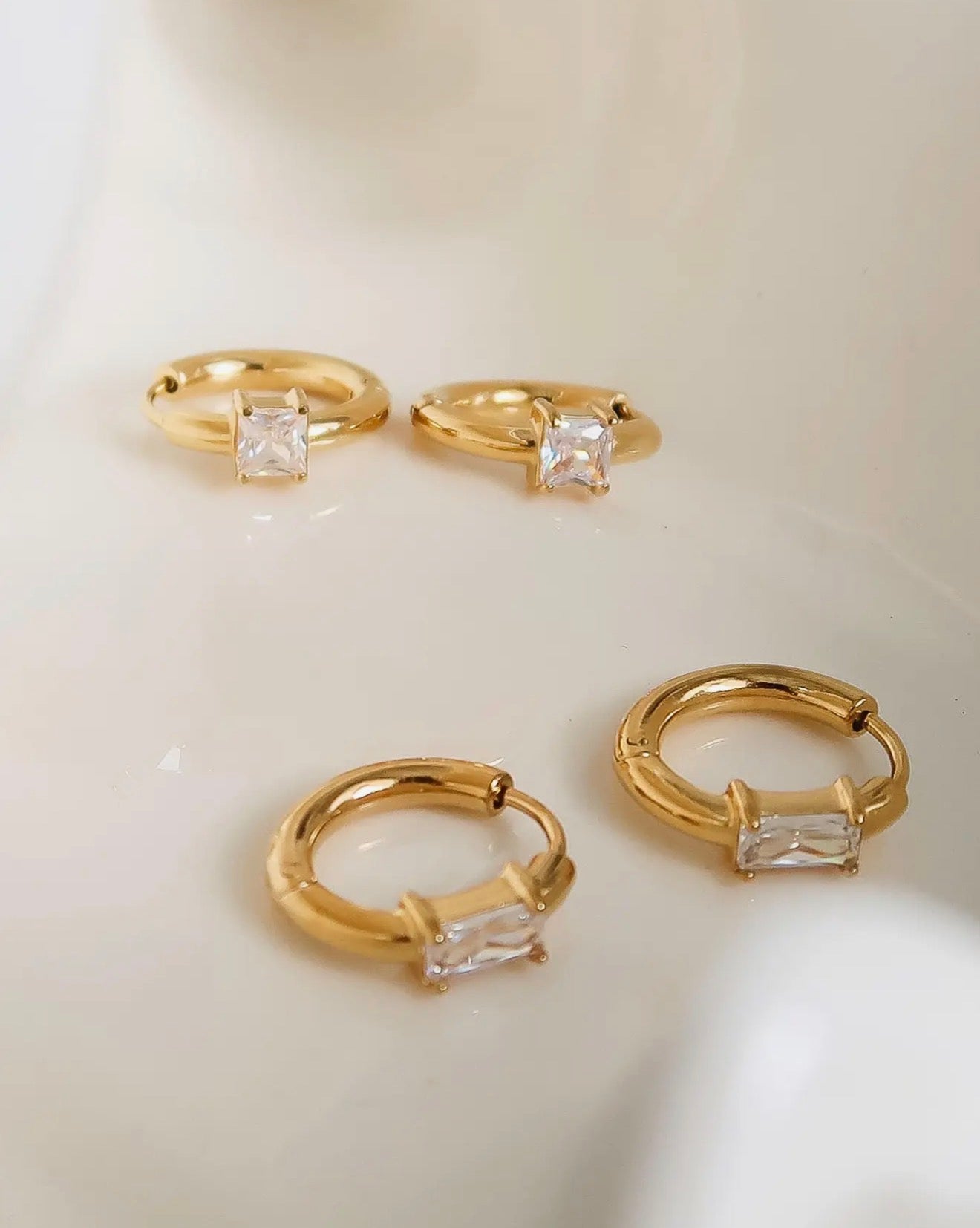 Stud Huggie Hoops