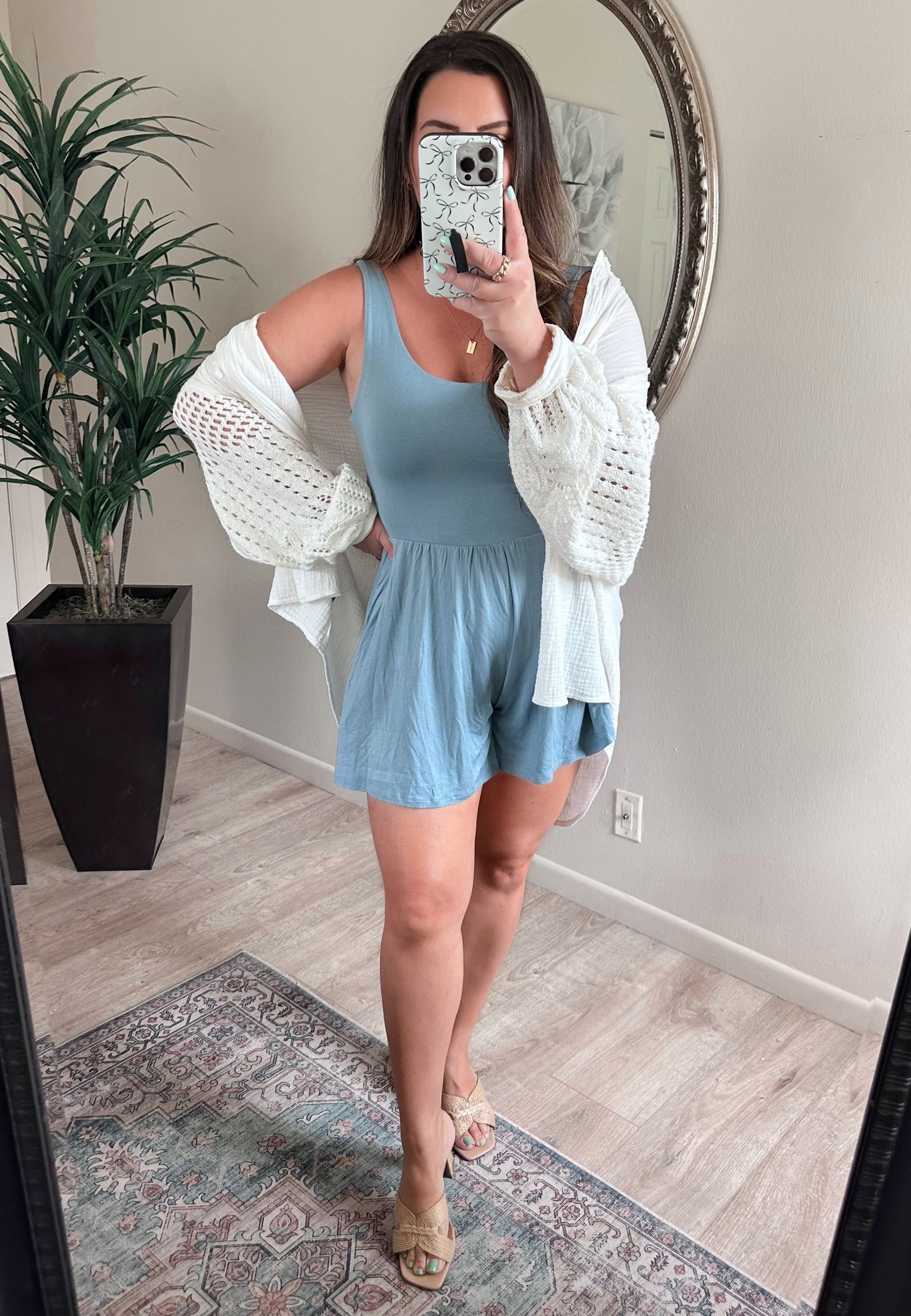 Everyday Romper in Grey Blue