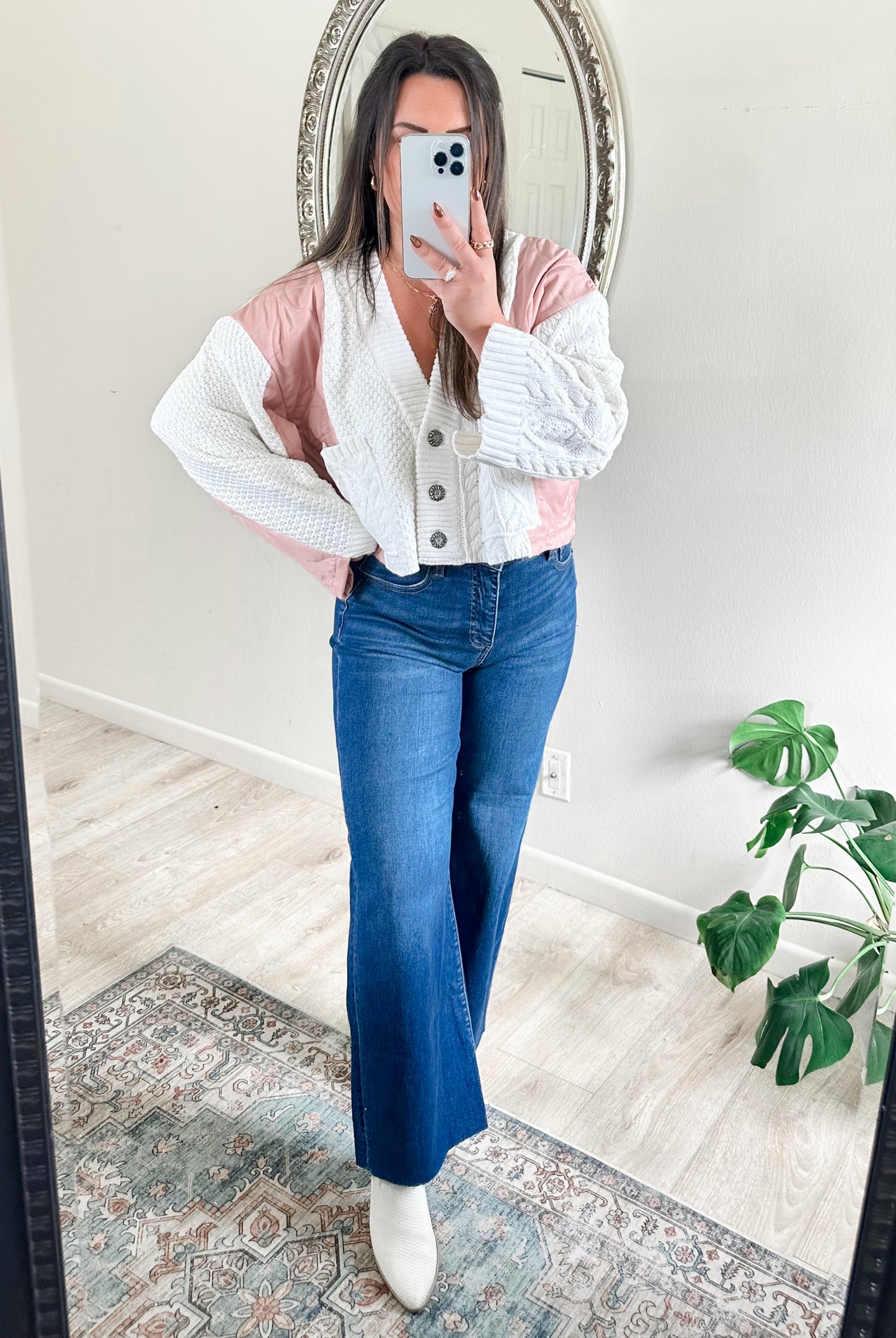 Two Tone Quilted Cardi