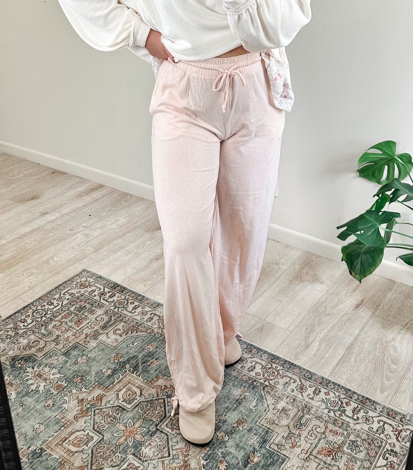 The Boyfriend Pants in Blush Pink