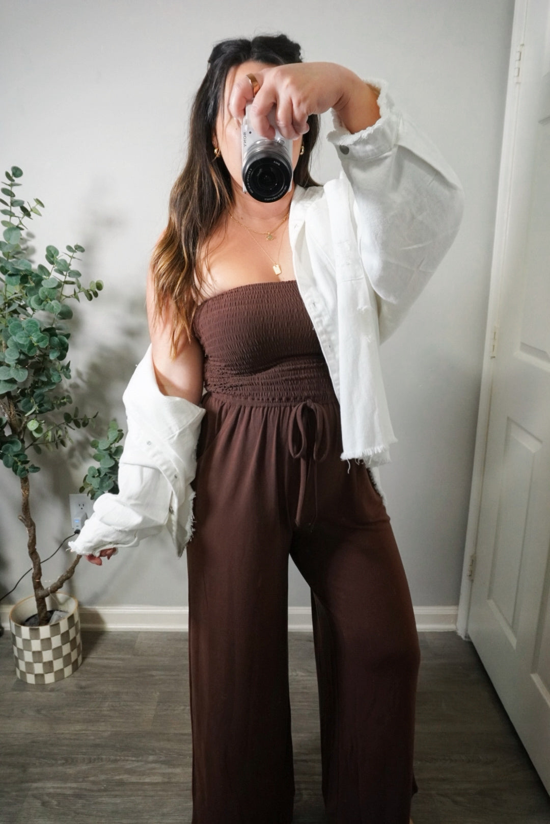 On the Go Jumpsuit in Chocolate Brown