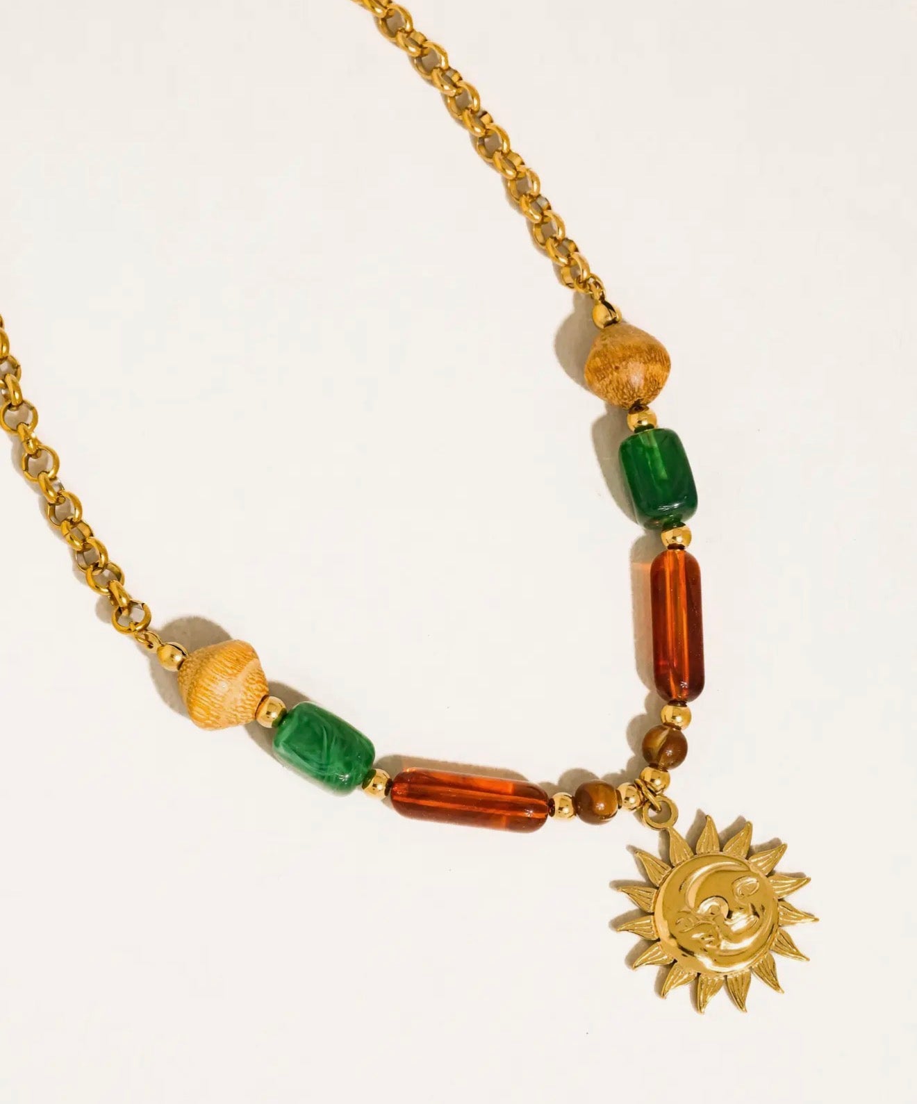 Sun & Moon Beaded Necklace
