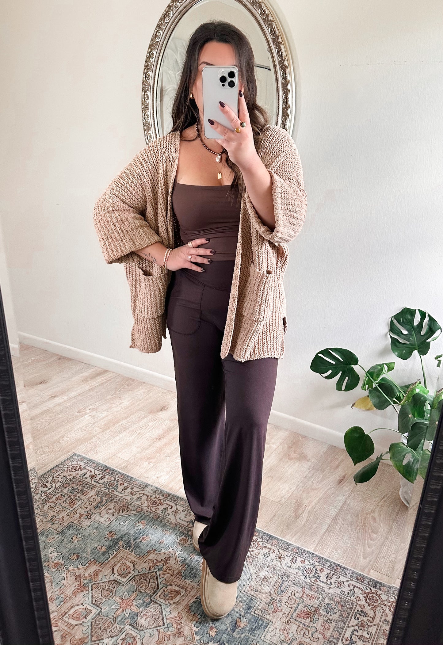 Cozy Nights Cardigan in Taupe