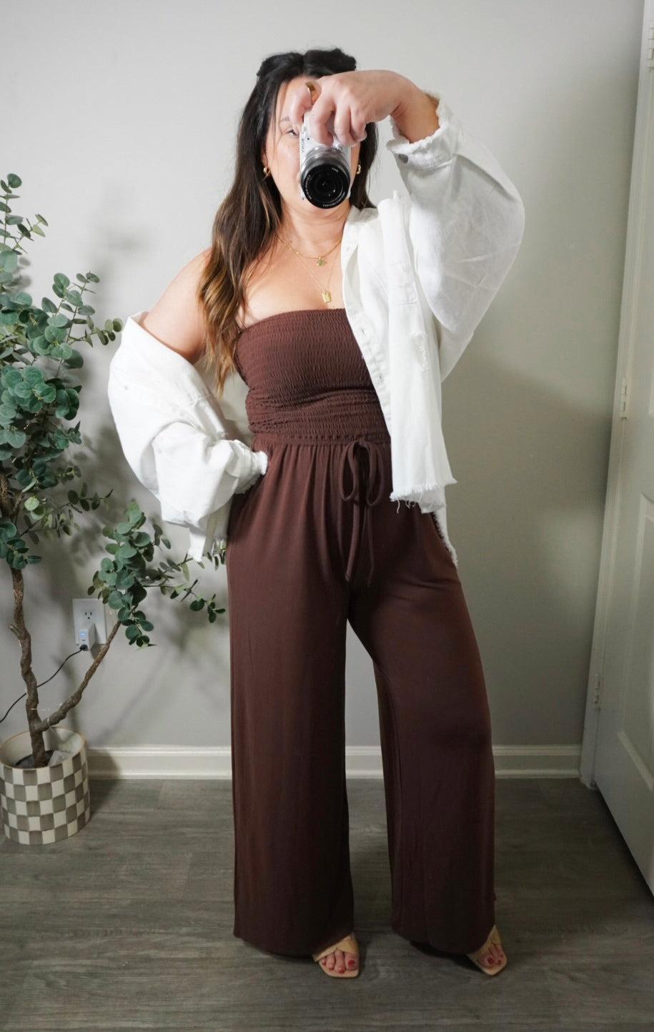 On the Go Jumpsuit in Chocolate Brown