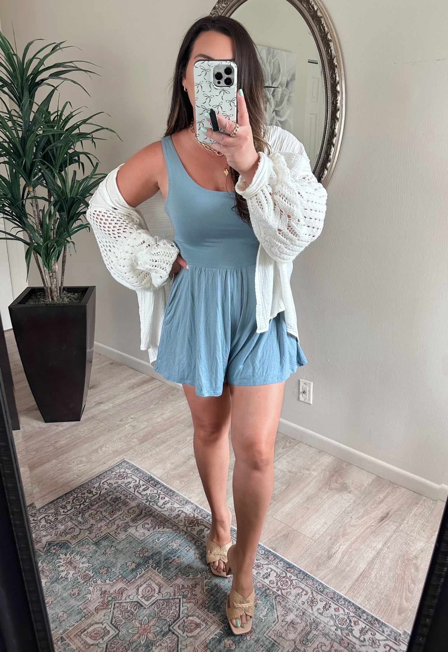 Everyday Romper in Grey Blue