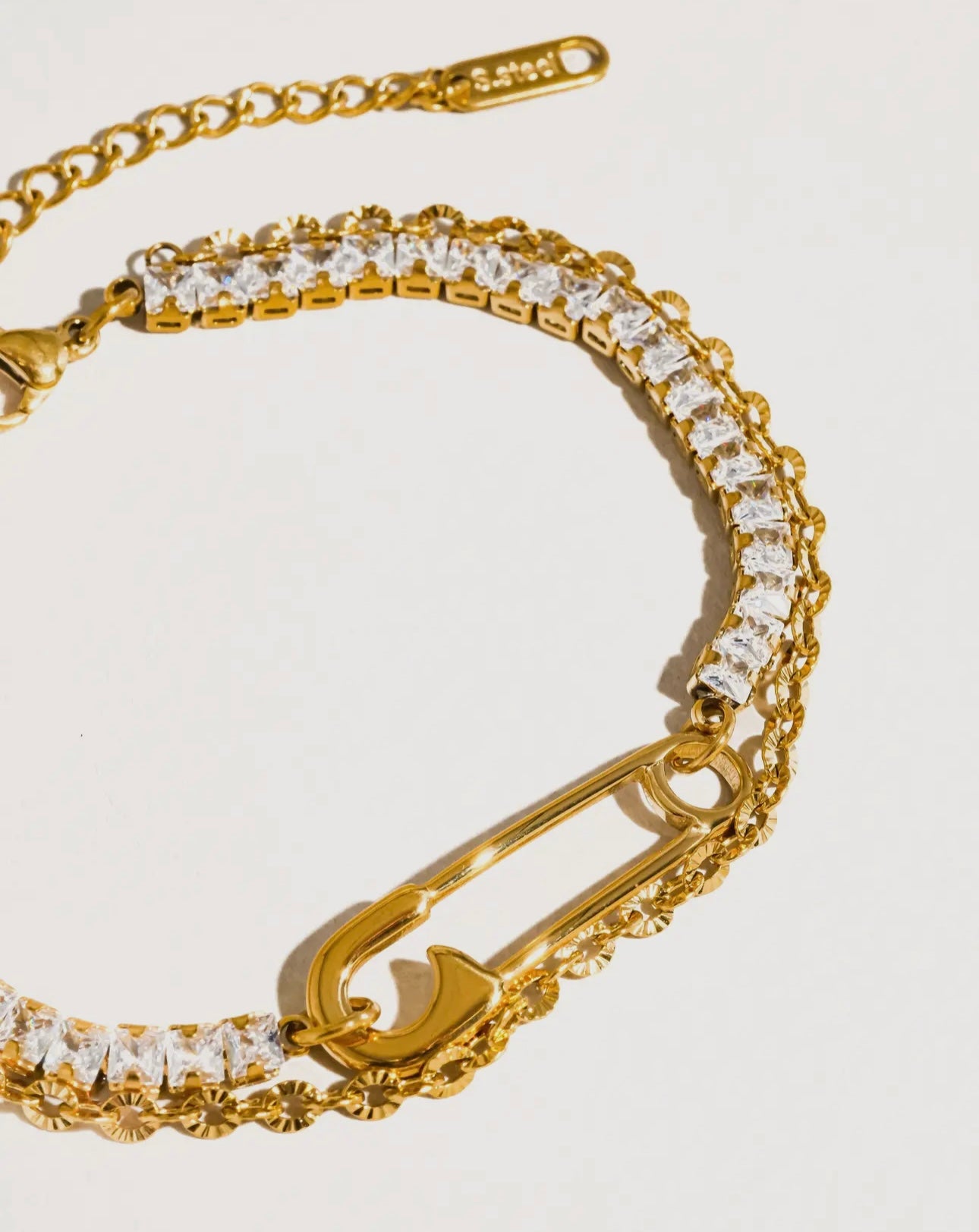 Double Safety Pin Bracelet