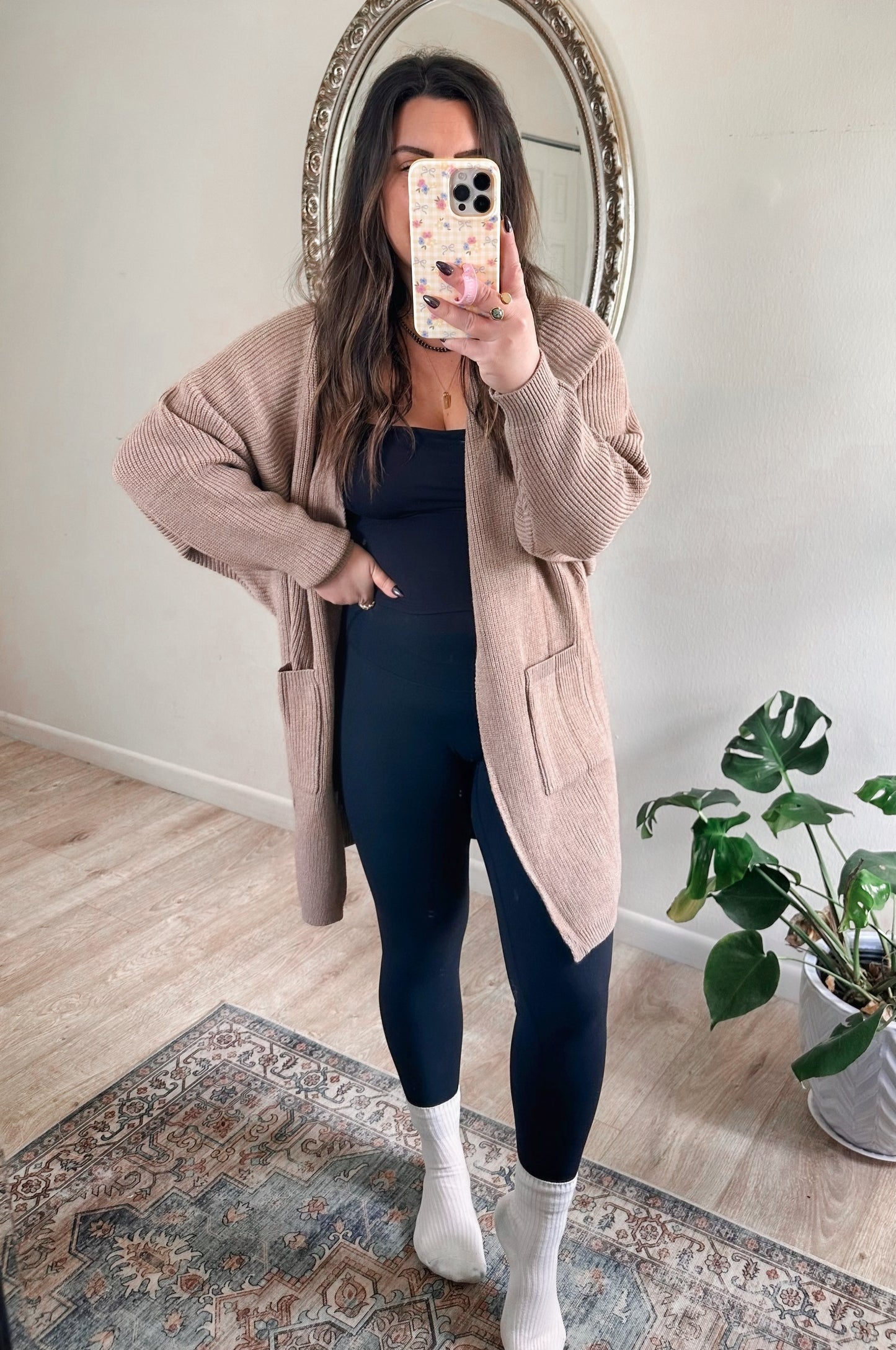 Coffee Date Cardigan in Taupe