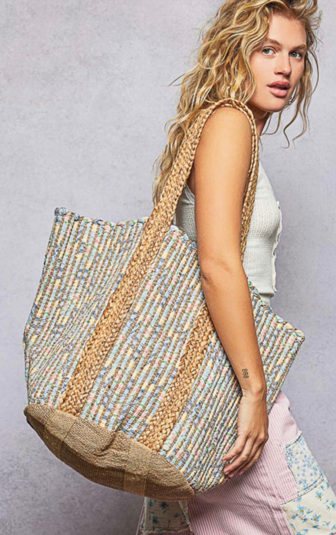 Large Beach Tote Multicolor