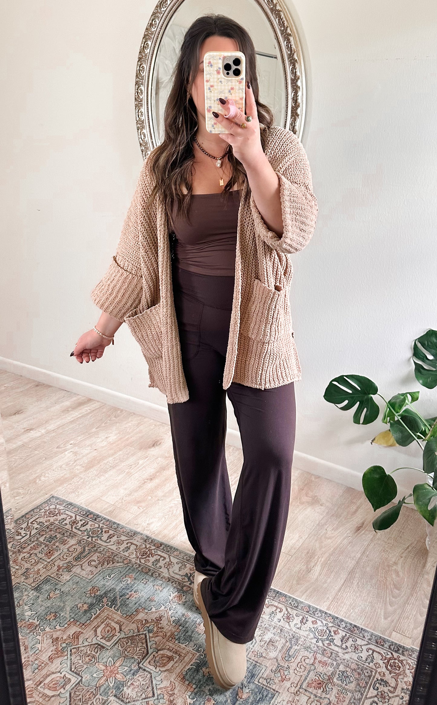 Cozy Nights Cardigan in Taupe