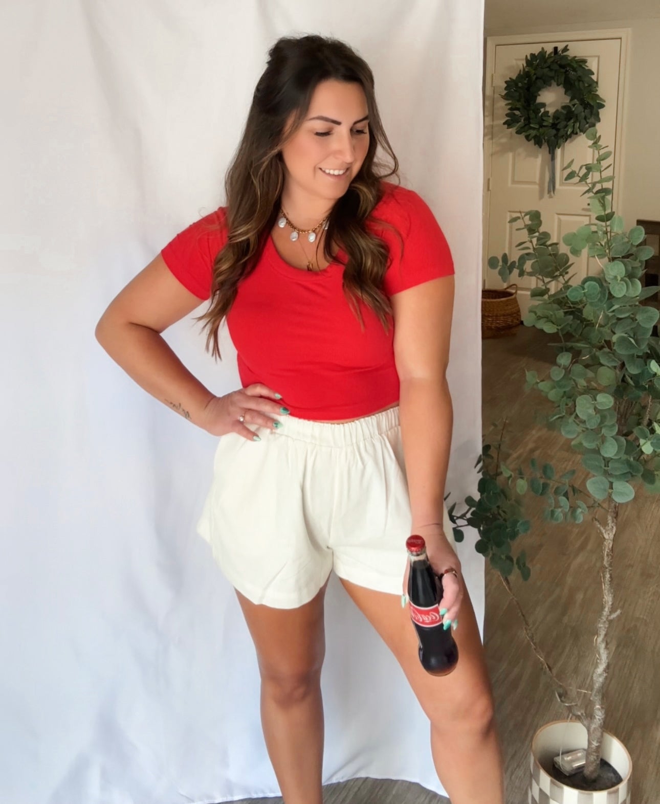 Cloud Nine Crop in Firecracker Red