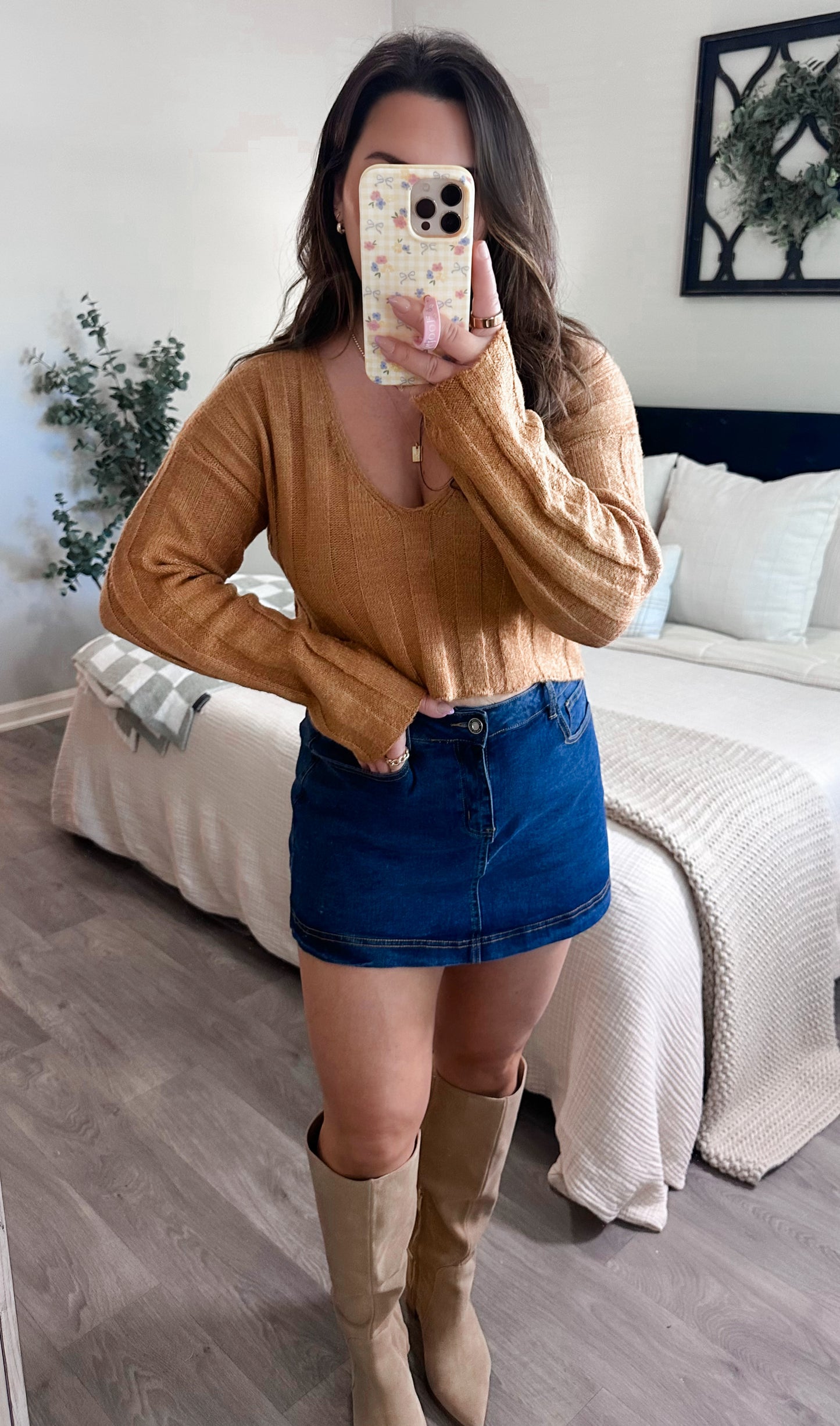 Stella Crop Long Sleeve in Chesnut
