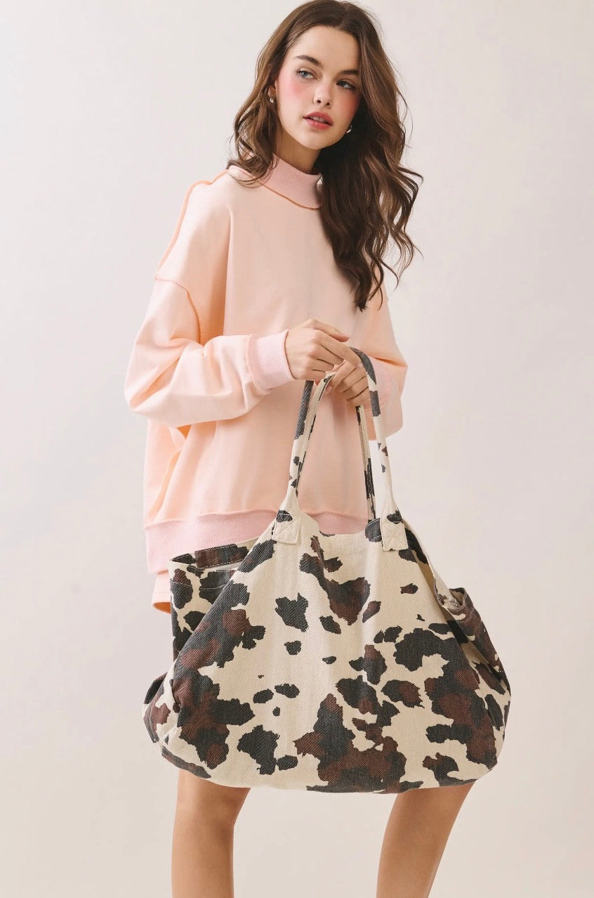 Cow Print Oversized Tote Bag
