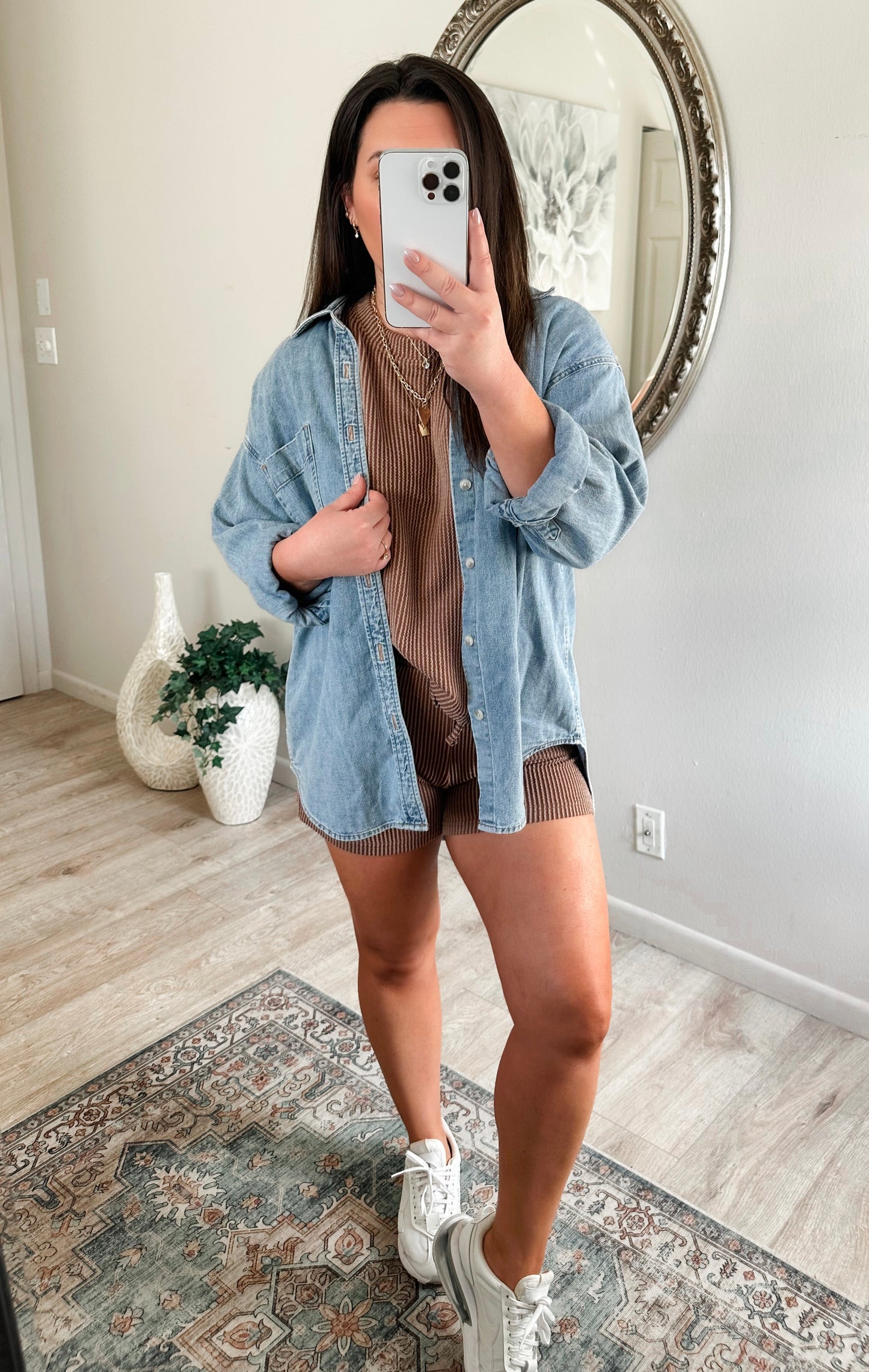 Ribbed Essential Set in Brown