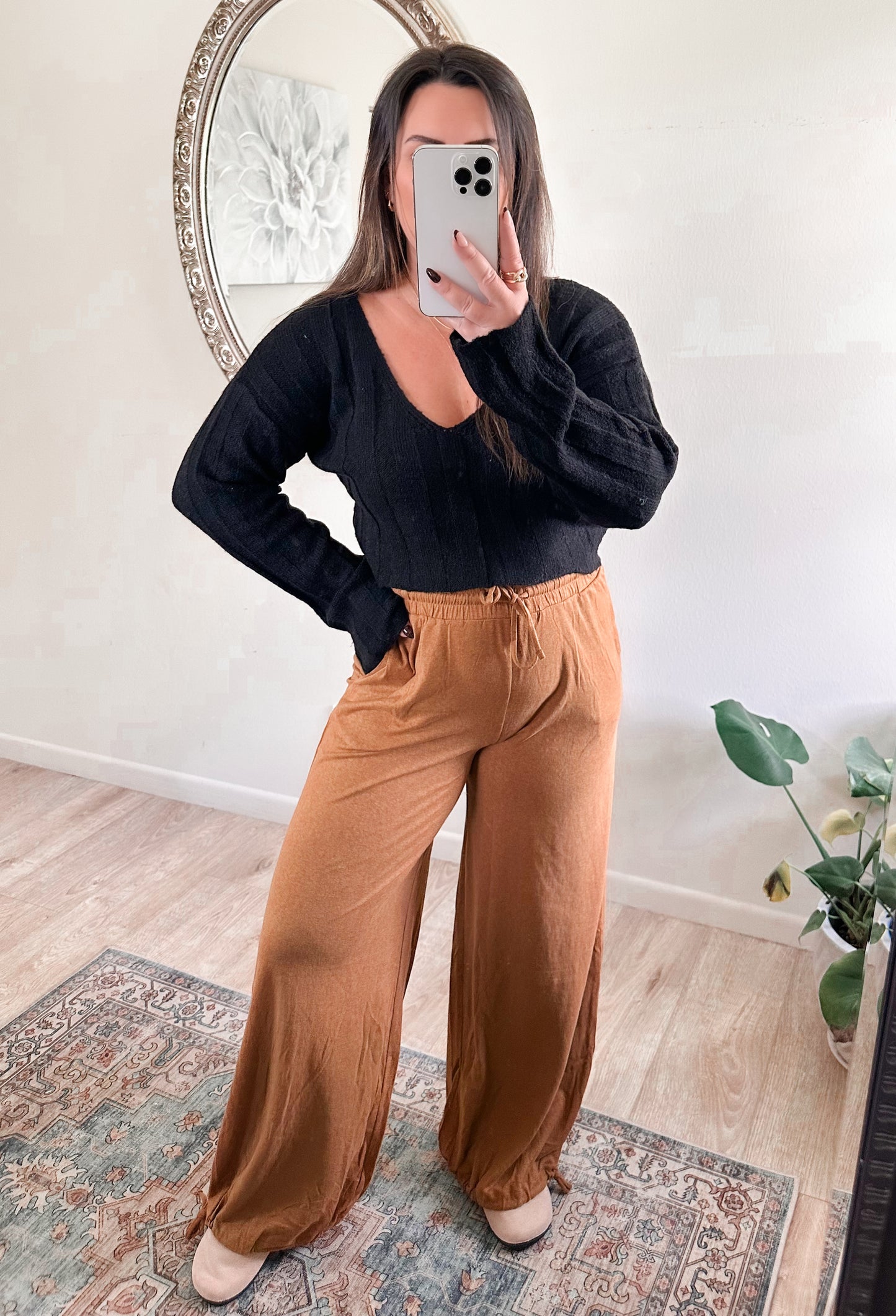 The Boyfriend Pants in Chestnut Brown