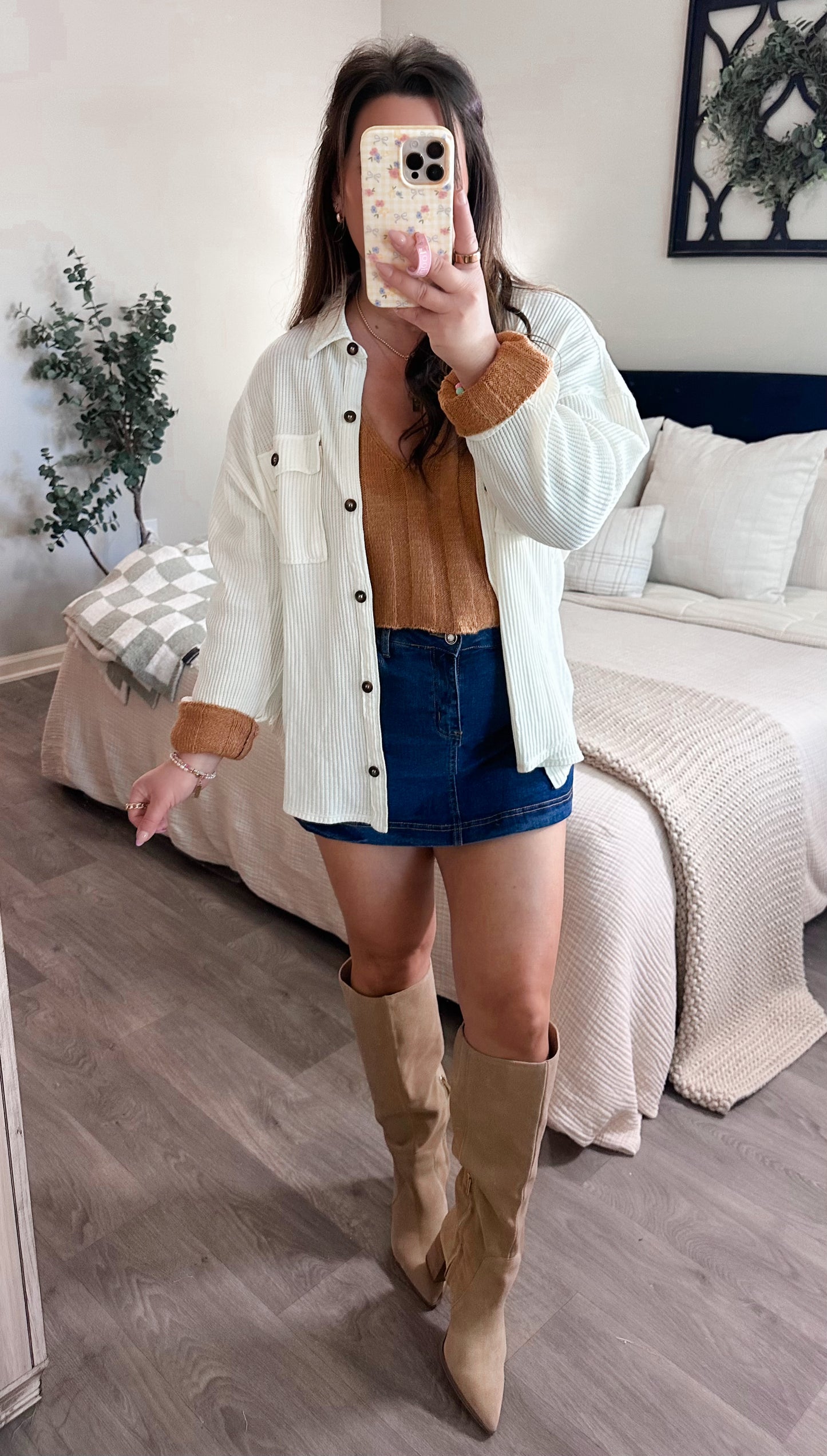 Lorelai Waffle Knit in Cream