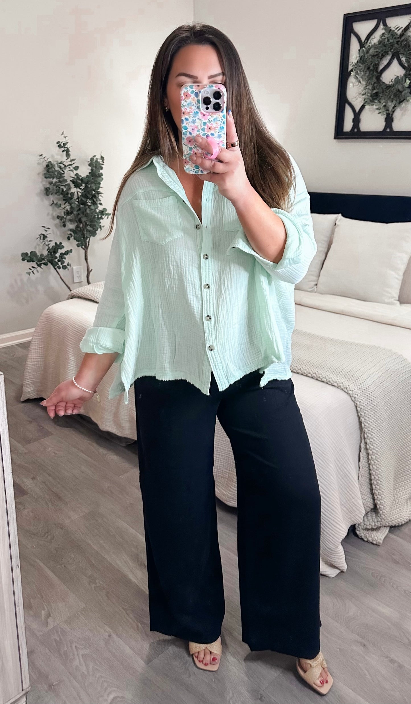 Pistachio Picnic Button Down