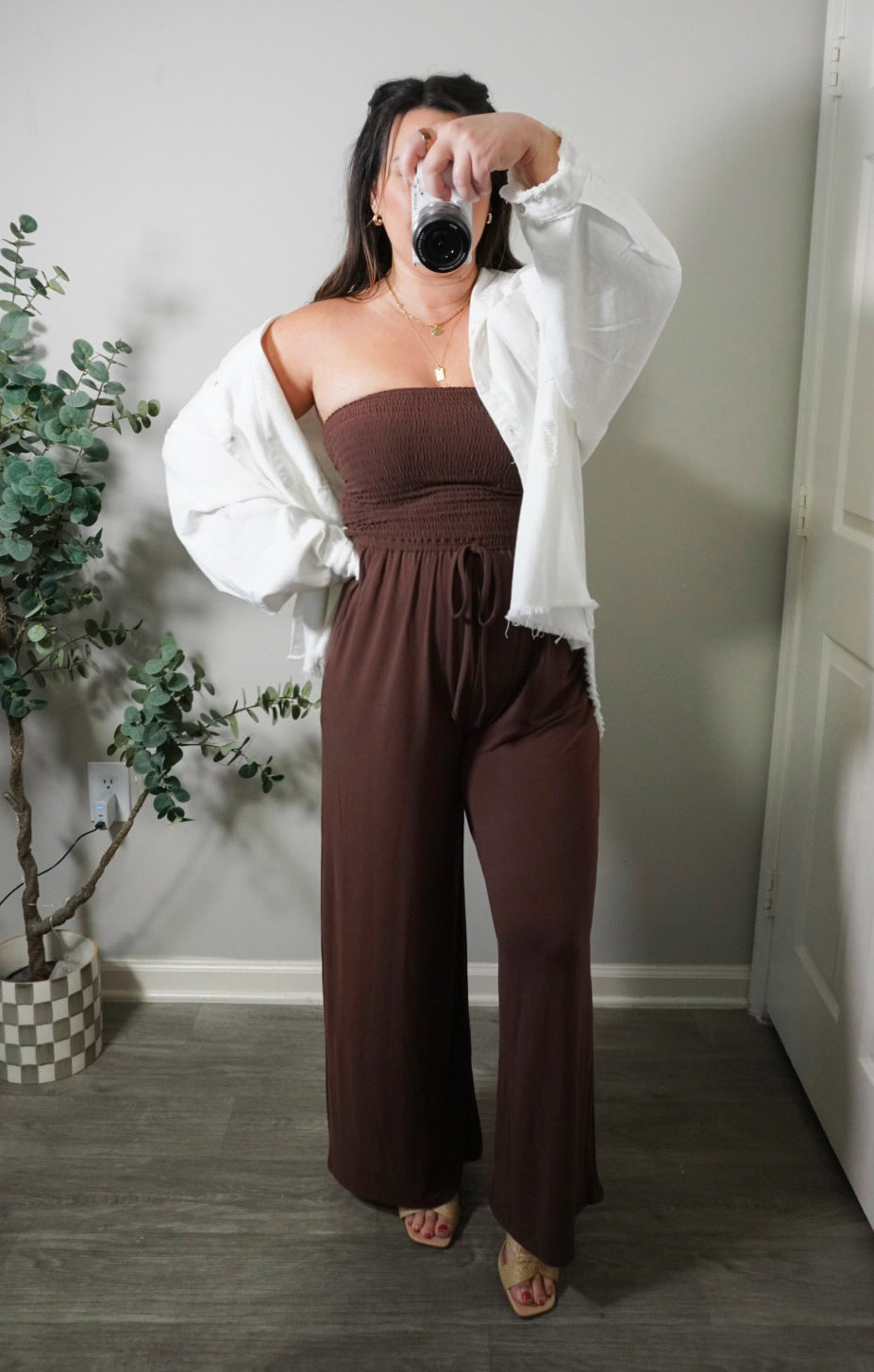 On the Go Jumpsuit in Chocolate Brown