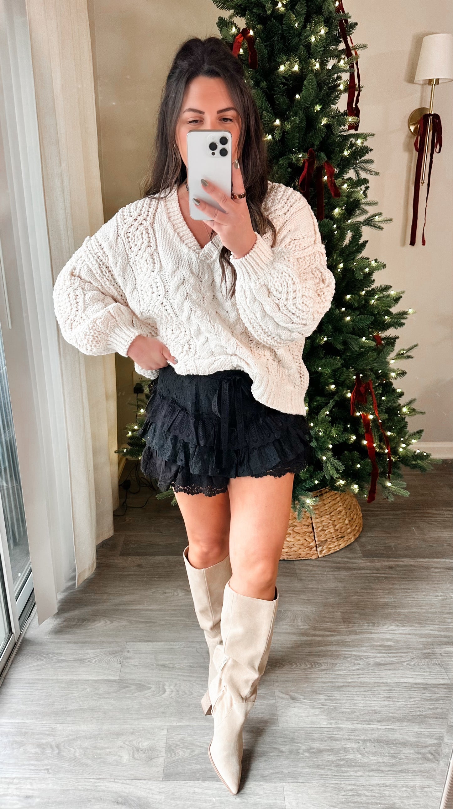 Black Tie Ruffle Shorts