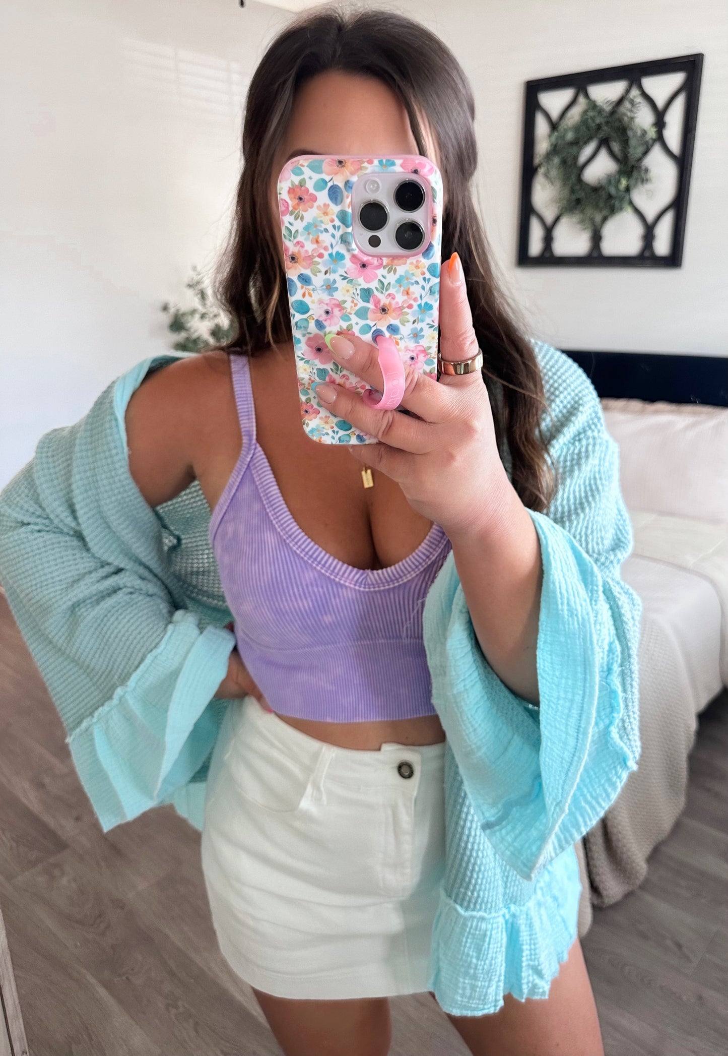 Seamless Ribbed V-Neck Bralette