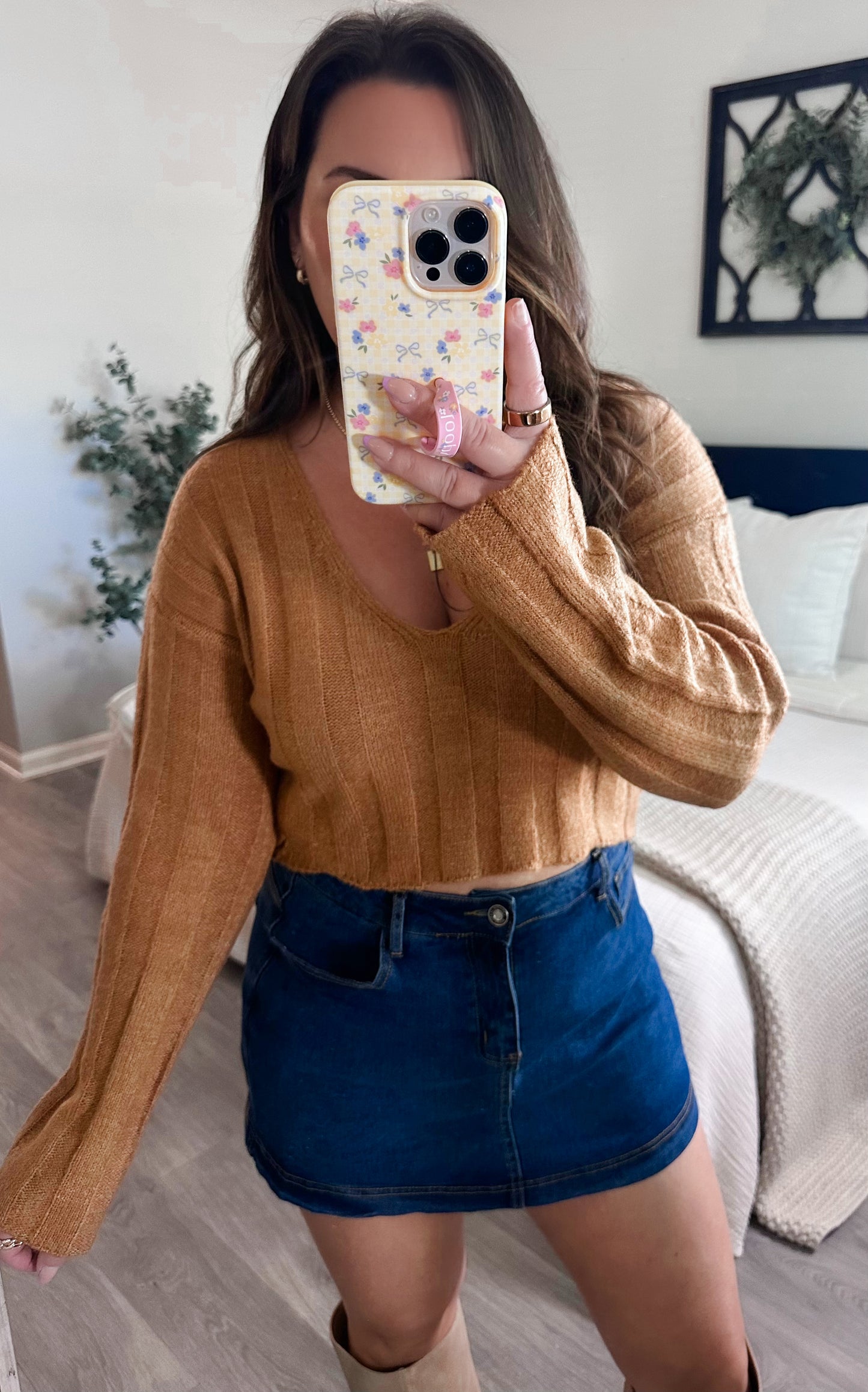 Stella Crop Long Sleeve in Chesnut