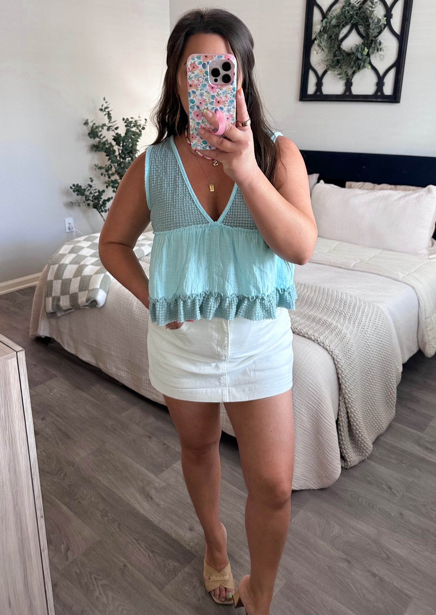 Morning Mist Top in Aqua