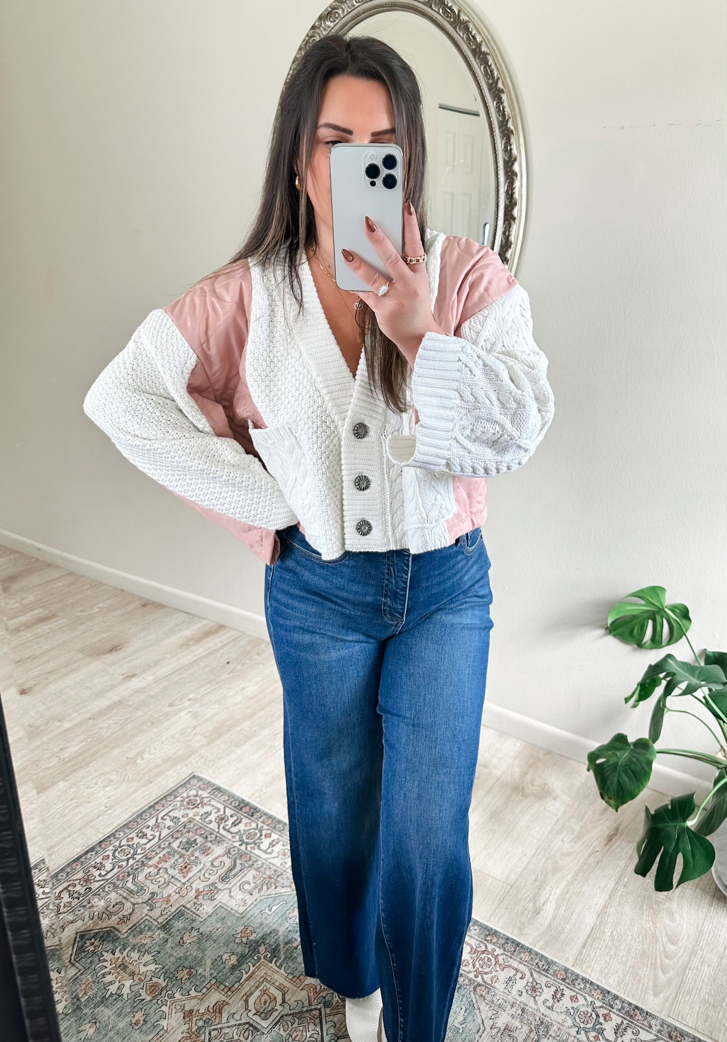 Two Tone Quilted Cardi