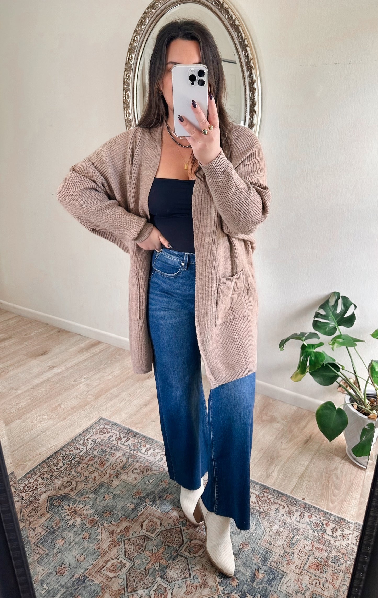 Coffee Date Cardigan in Taupe