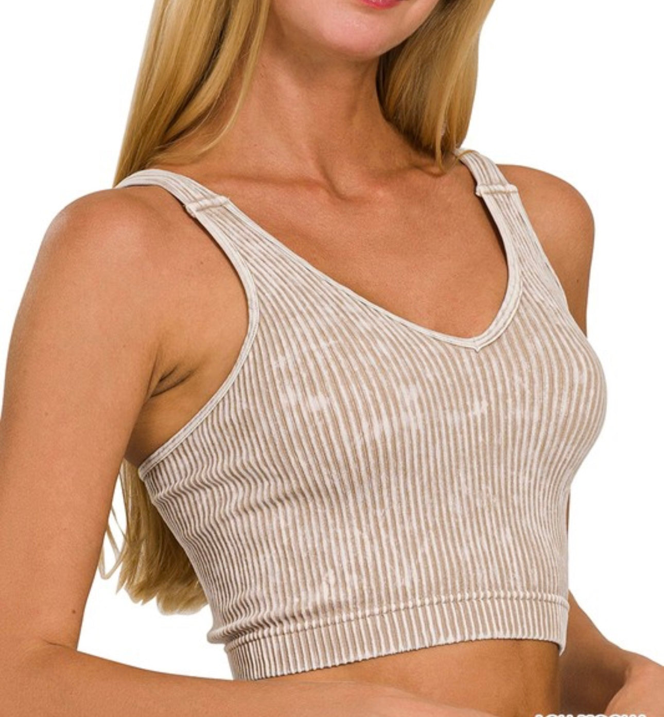 Basic Ribbed V-Neck Bralettes