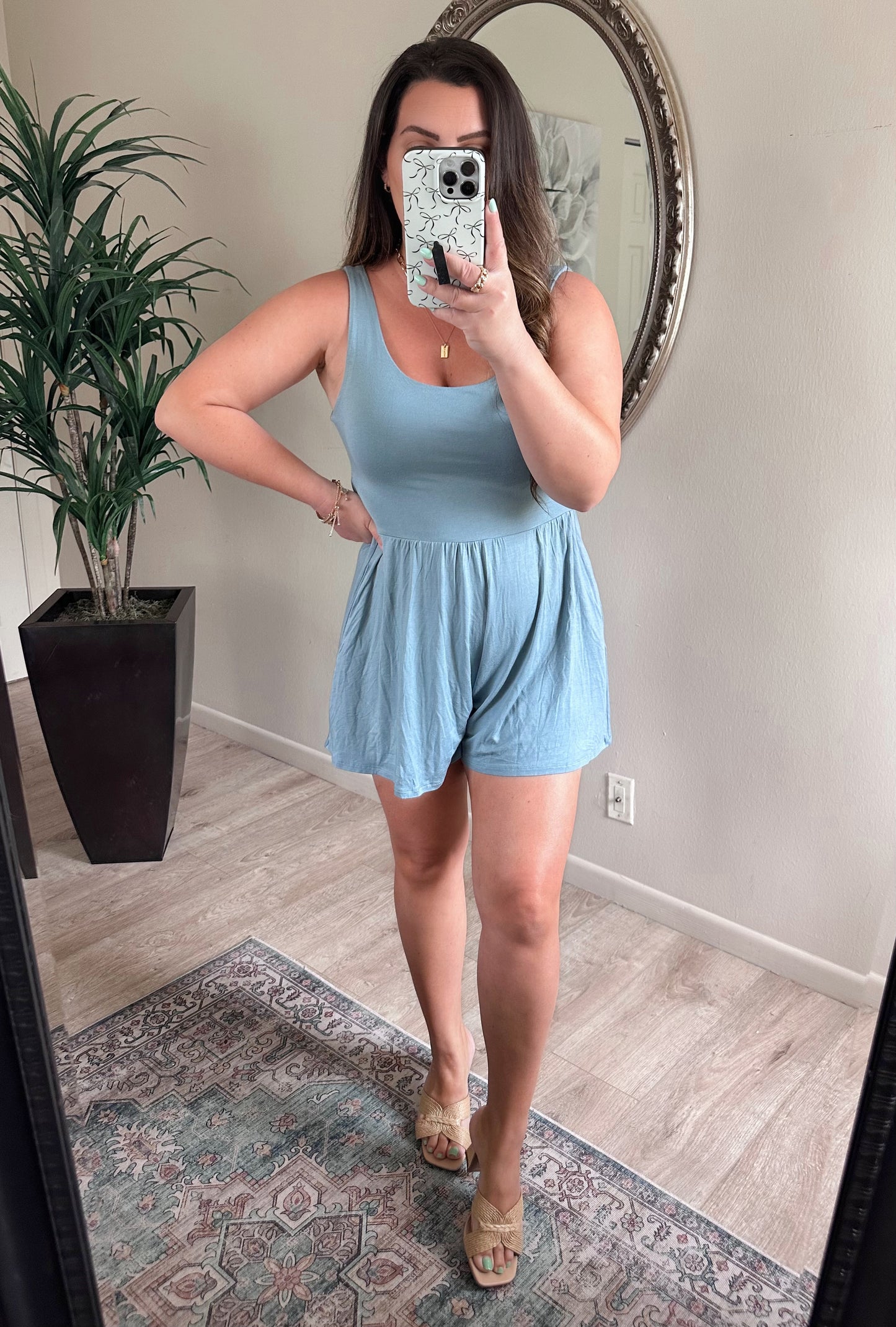 Everyday Romper in Grey Blue