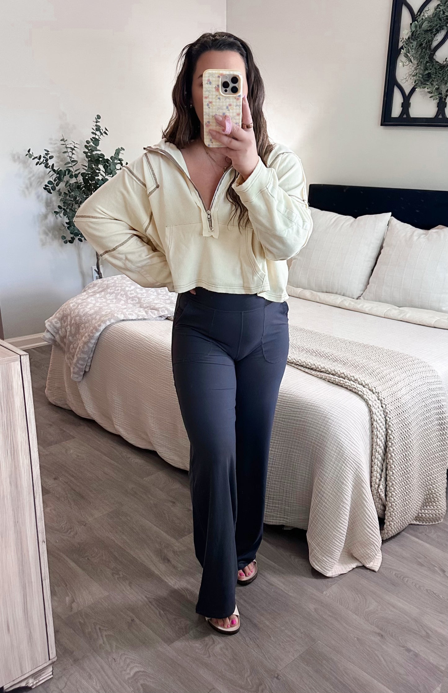 Butter Soft Straight Leg Leggings in Charcoal Grey