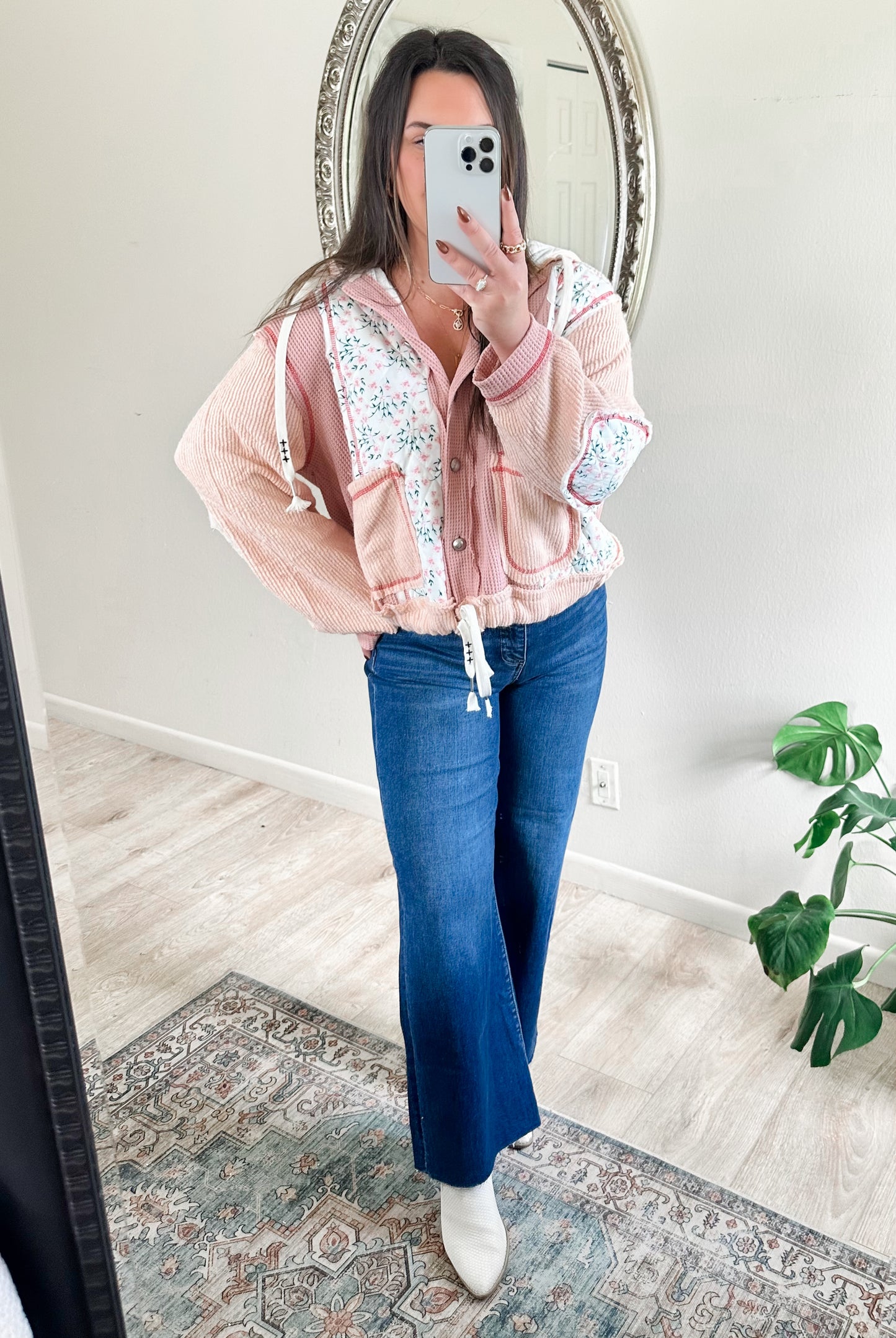 Quinn Quilted Jacket in Floral Pink
