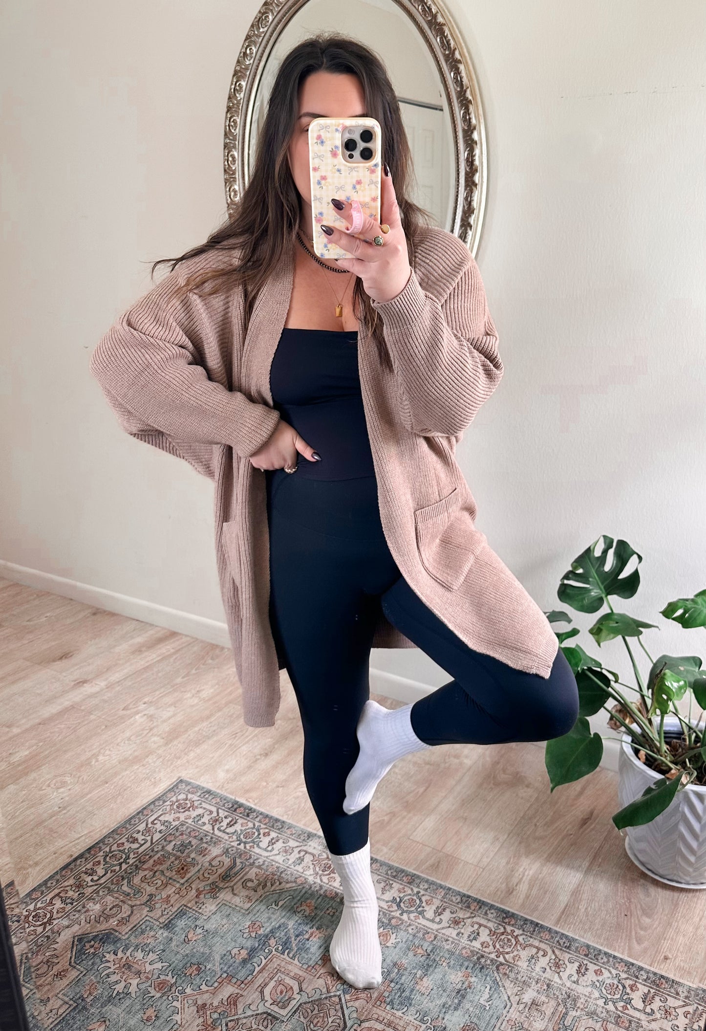 Coffee Date Cardigan in Taupe