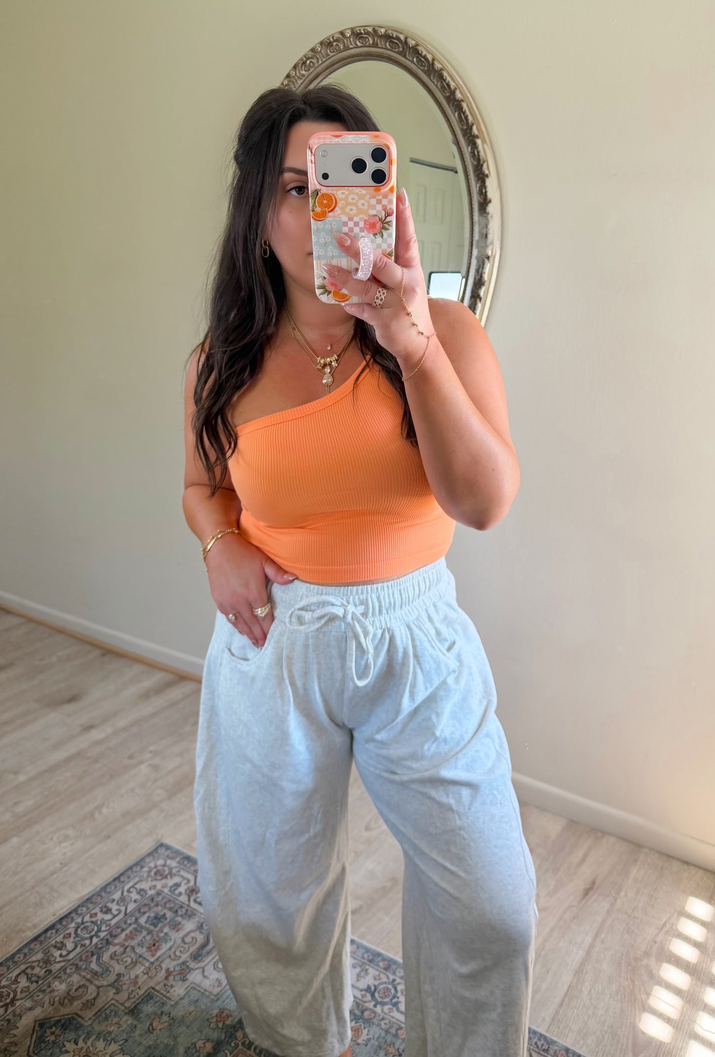 Solo Strap Tank in Orange