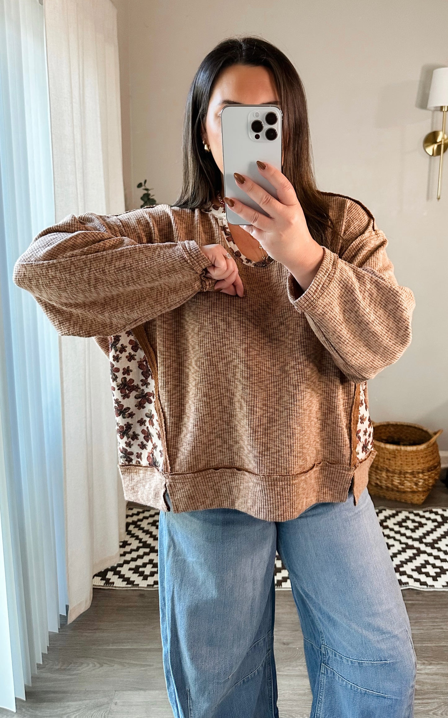 Mocha Bloom Top