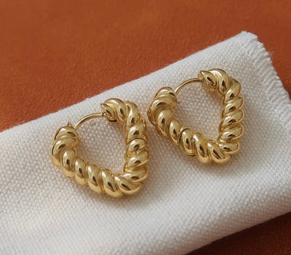 Golden Twist Hoops