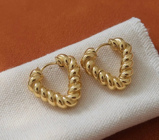 Golden Twist Hoops