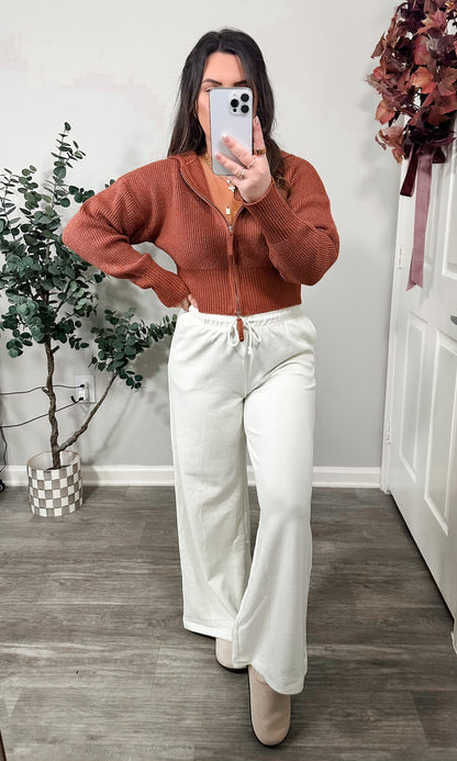 Nautical Charm Zip Up in Cinnamon