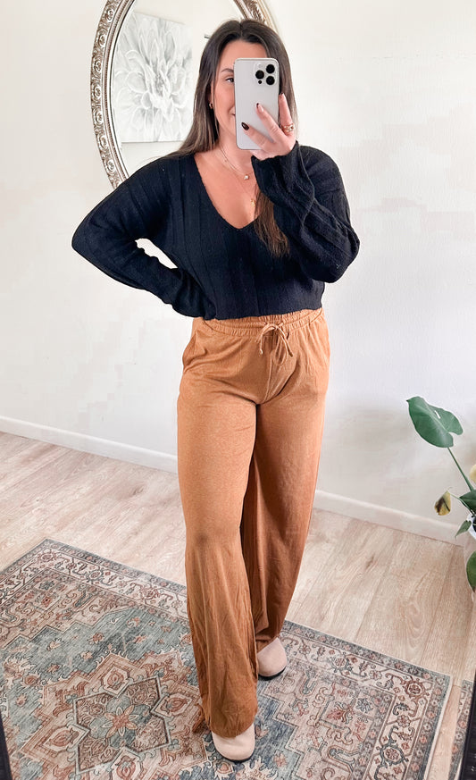 The Boyfriend Pants in Chestnut Brown
