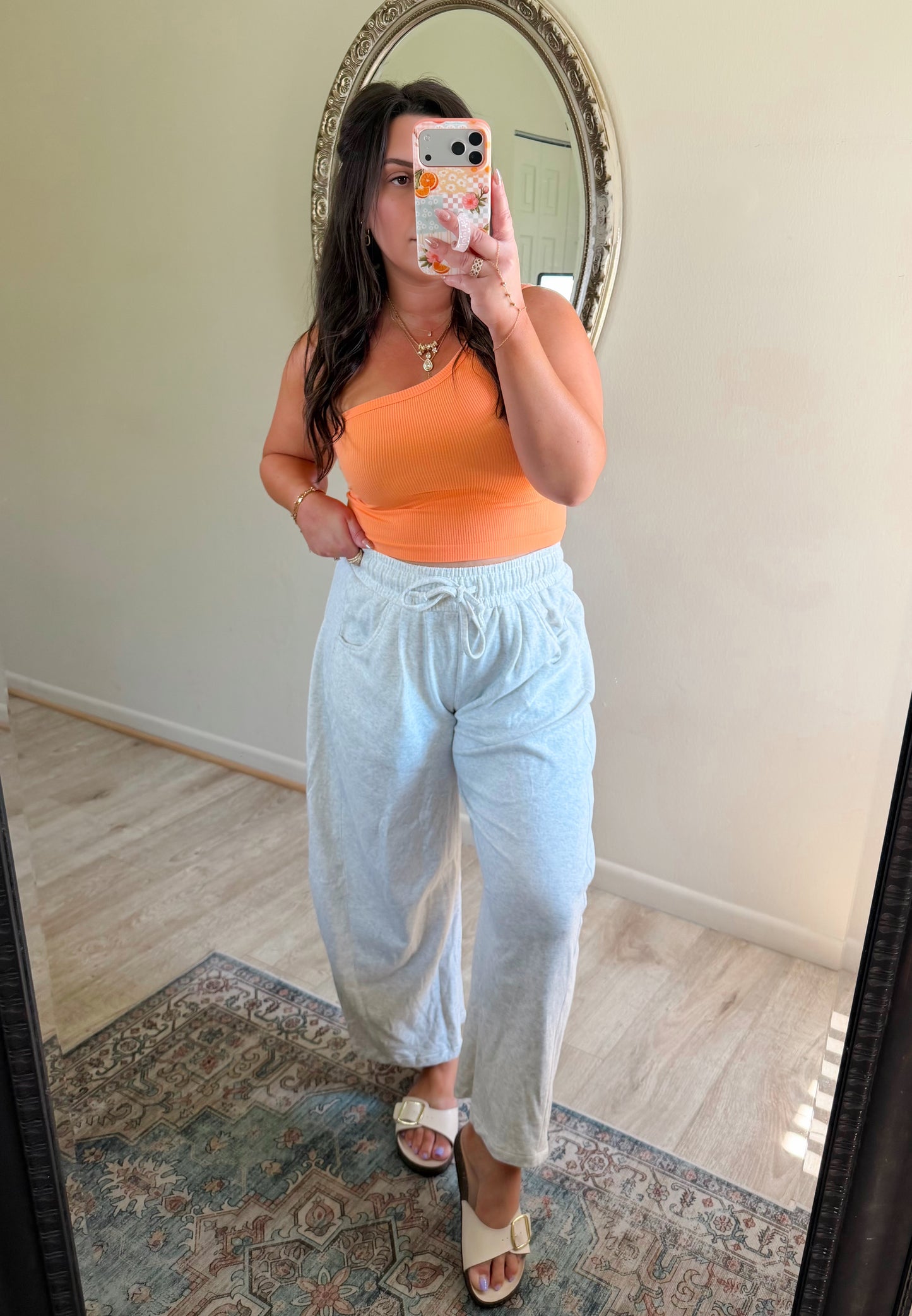 Solo Strap Tank in Orange