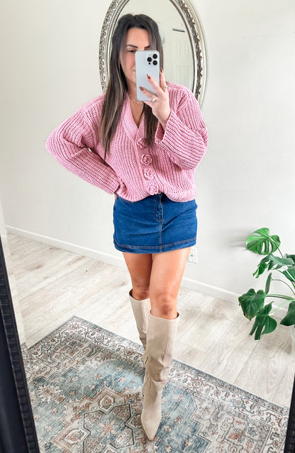 Emily Cardigan in Bubblegum Pink