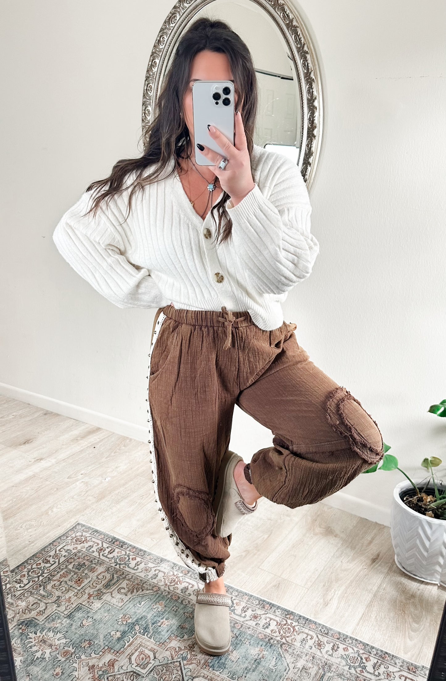 Espresso Studded Joggers