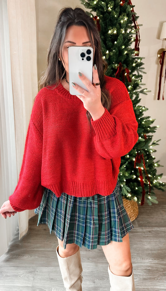 Sunday Stroll Sweater in Red