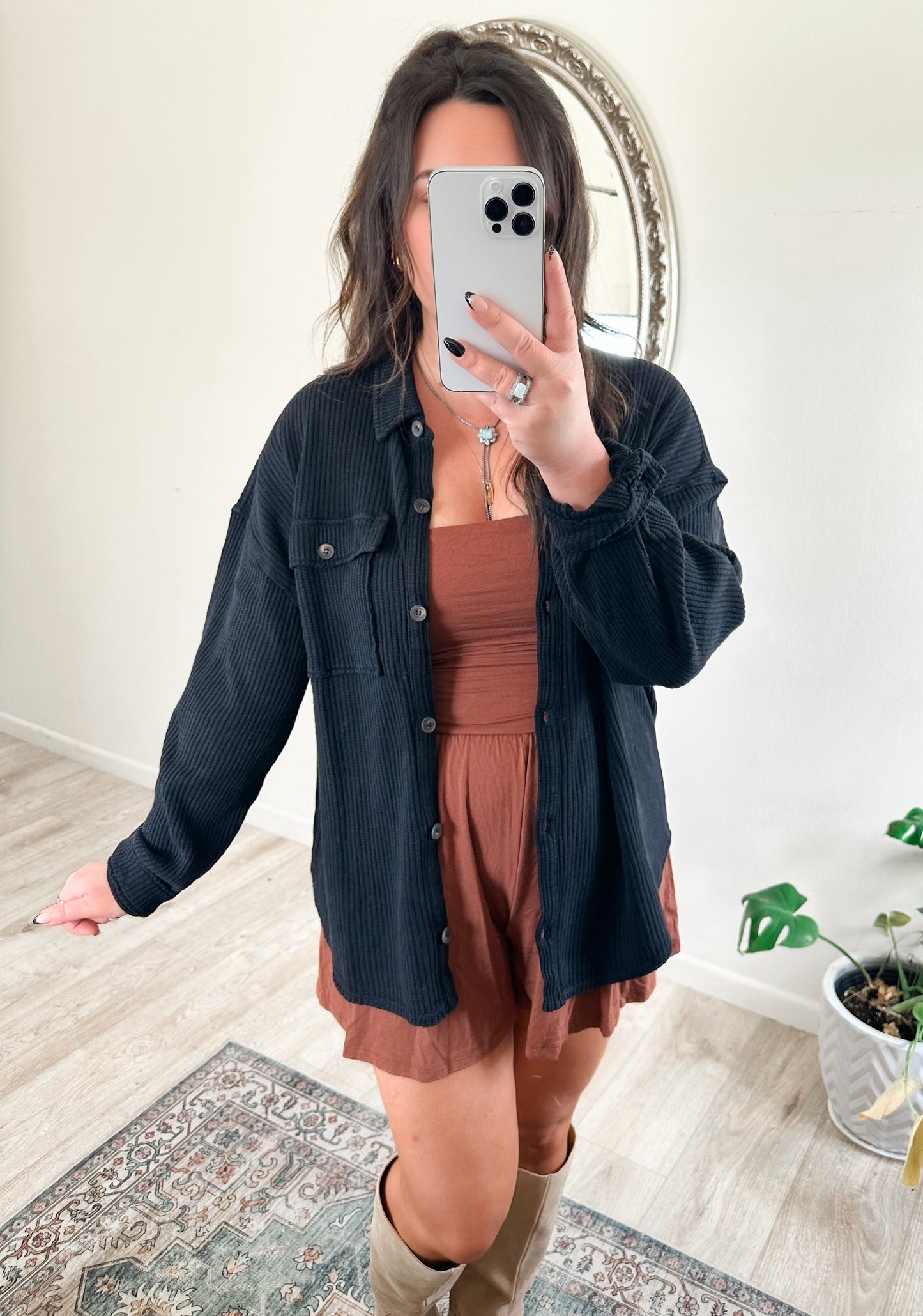 Lorelai Waffle Knit in Black