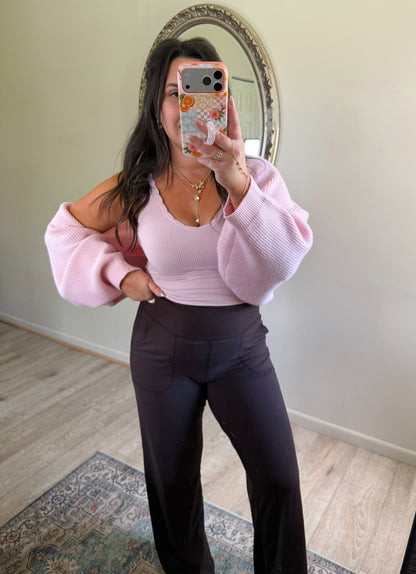The Scalloped Seamless (reversible) Tank in Blush