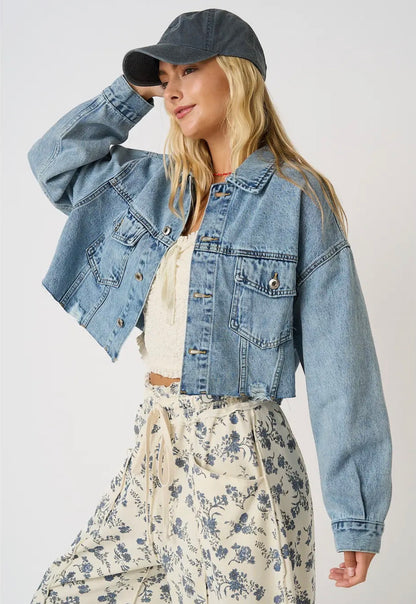 All Seasons Cropped Denim Jacket