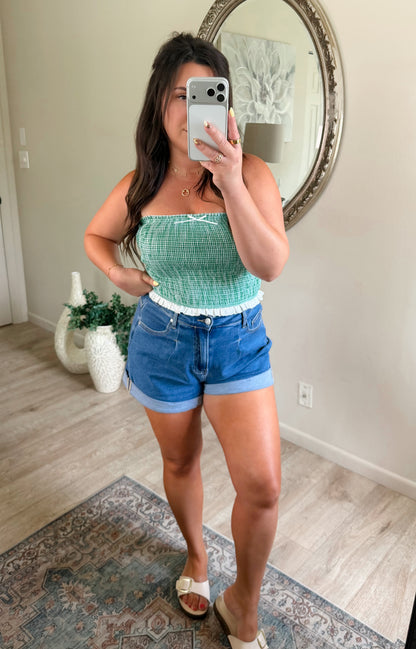 Lets Picnic Tube Top in Green