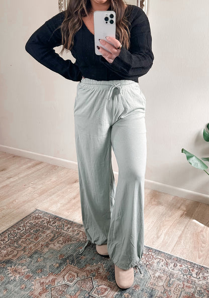 Boyfriend Pants in Light Sage