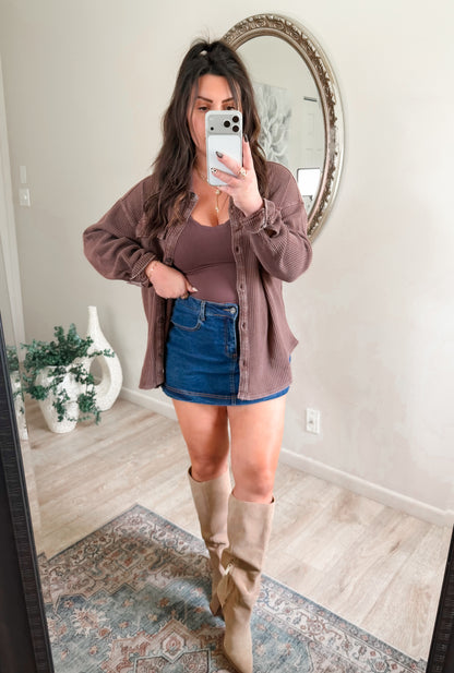 Lorelai Waffle Knit in Brown