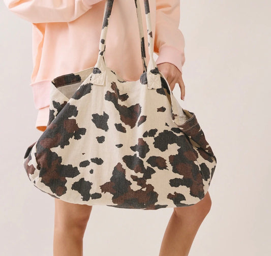 Cow Print Oversized Tote Bag
